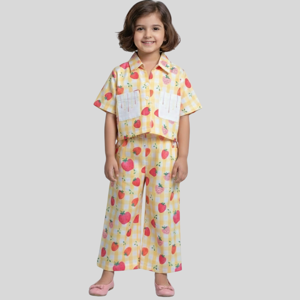 Sunny Strawberry Co-ord Set for Girls
