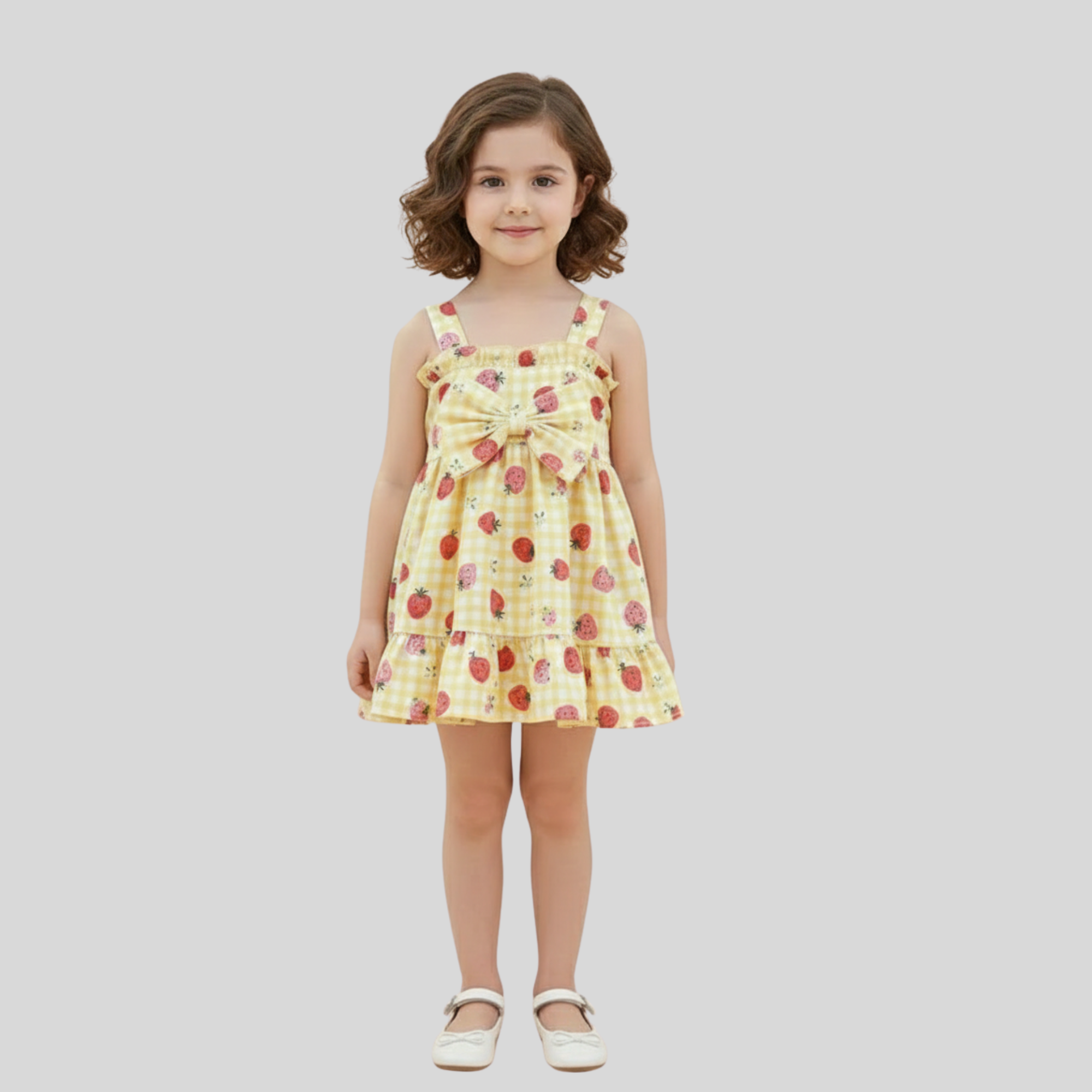 Strawberry Sunshine Smocked Cotton Dress