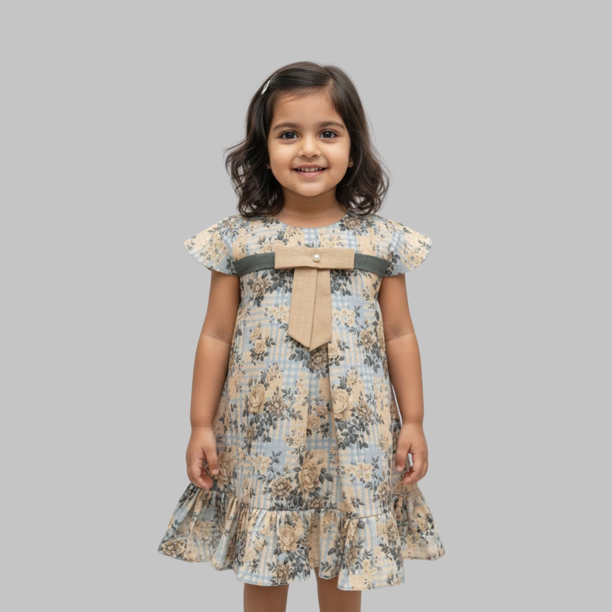Floral Print Cold-Shoulder A-Line Dress