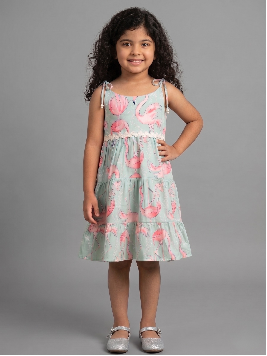 Kevora Flamingo Dream Tiered Dress