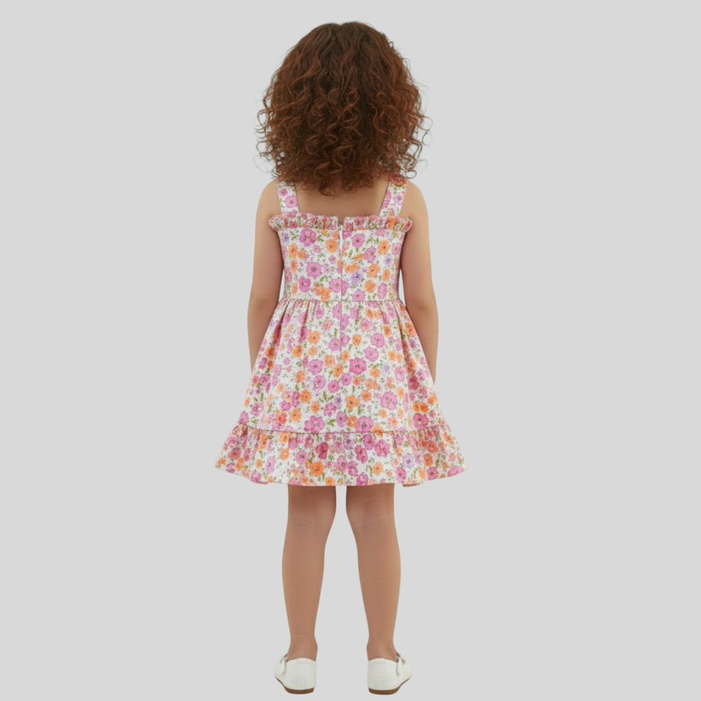 Lavender Bloom Bow Frock for Girls
