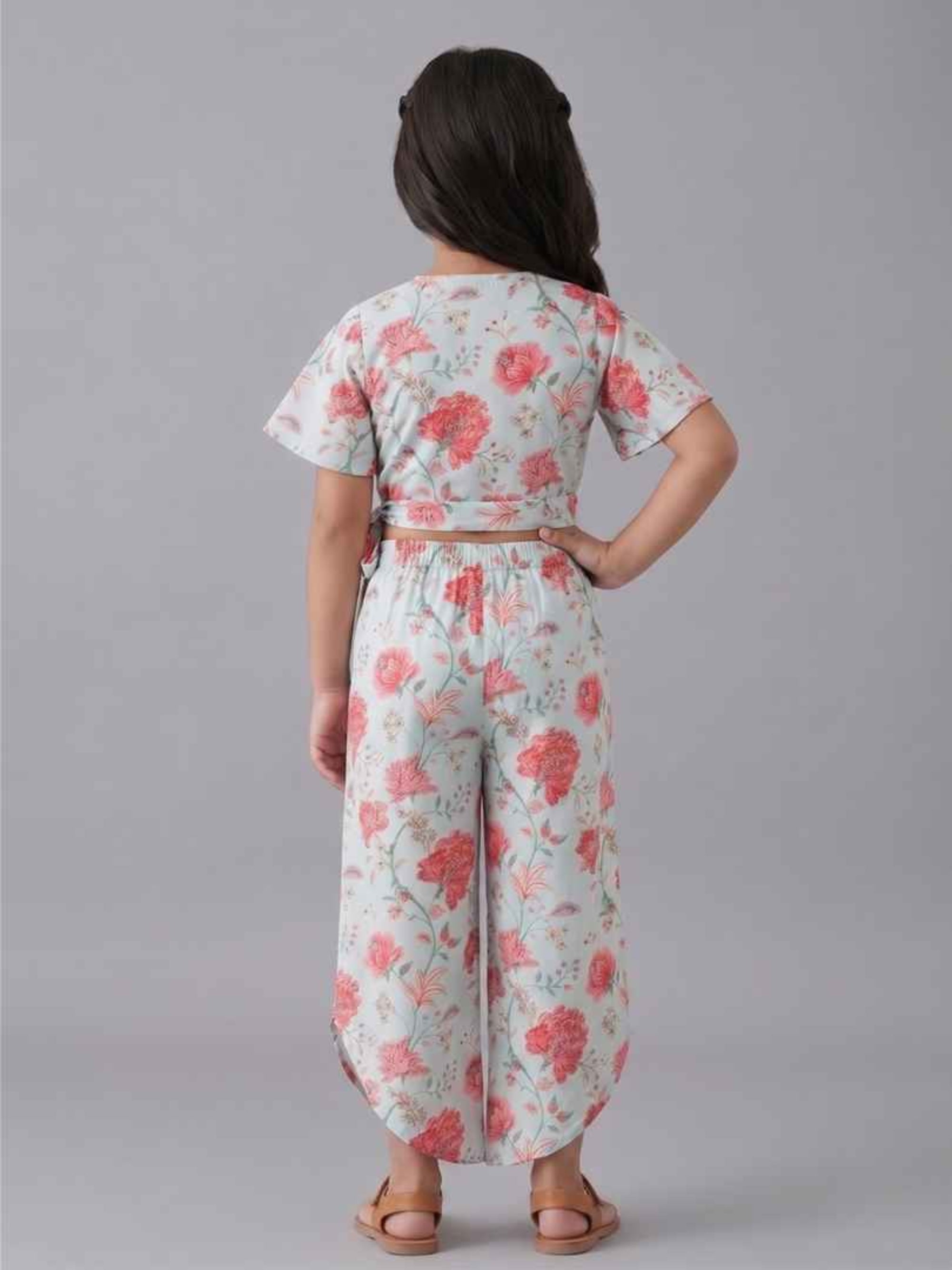 Kevora Blush Bloom Wrap Co-ord Set