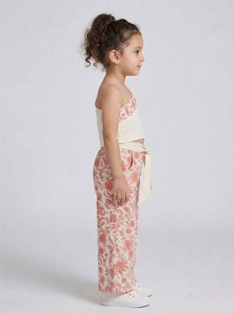 Kevora Peach Blossom One-Shoulder Co-ord Set