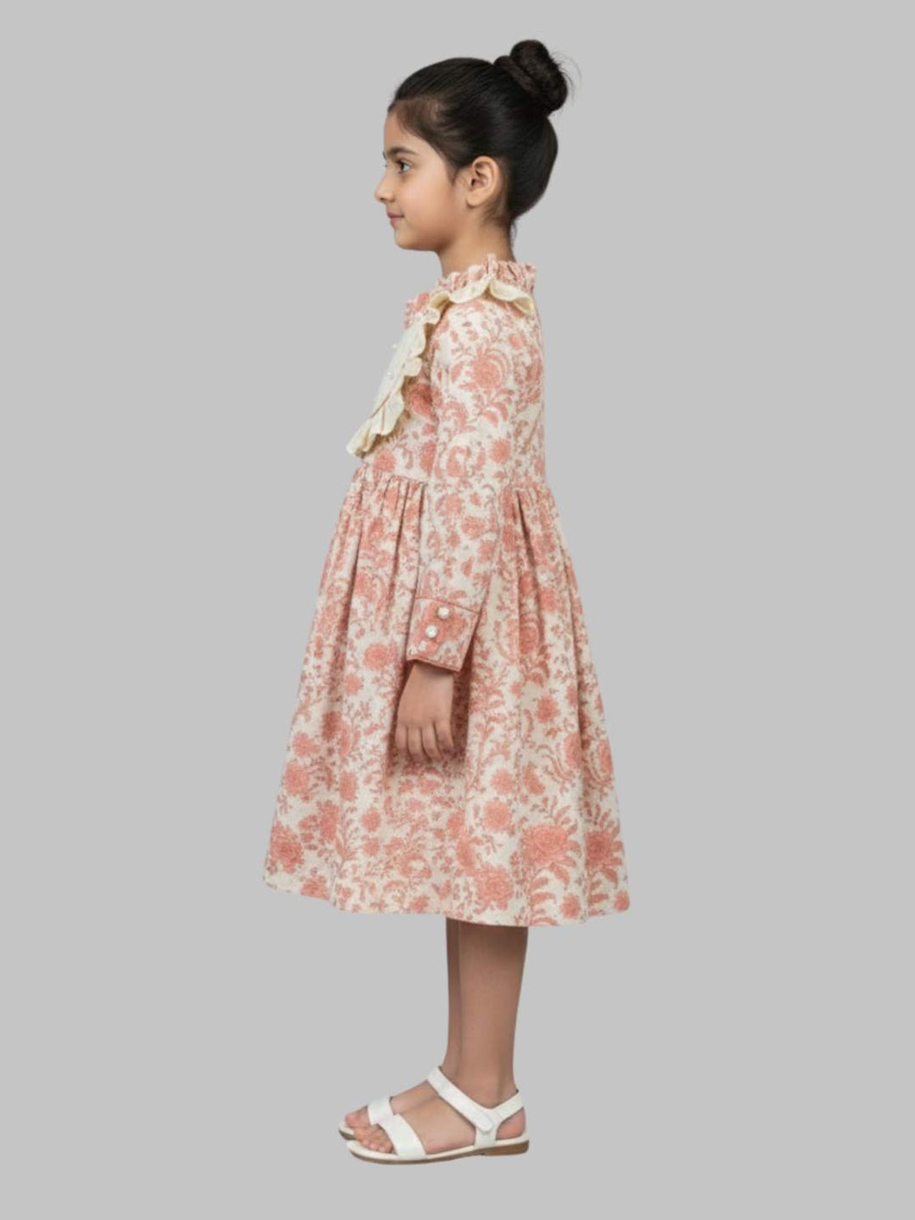 Kevora Apparels Cotton Blend Full Sleeves Floral Printed Dress