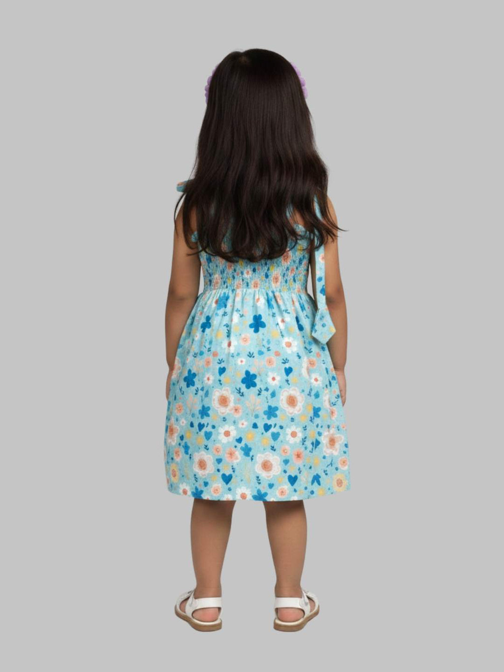 Kevora Apparels Cotton Blend Shoulder Straps Floral Printed Dress