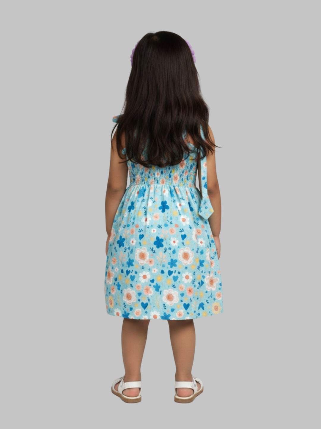 Kevora Apparels Cotton Blend Shoulder Straps Floral Printed Dress
