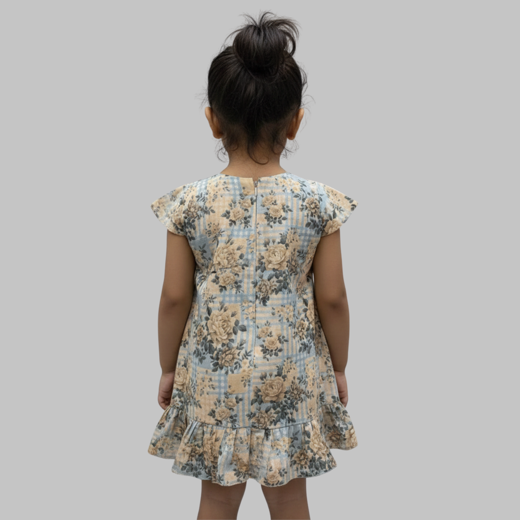 Floral Print Cold-Shoulder A-Line Dress