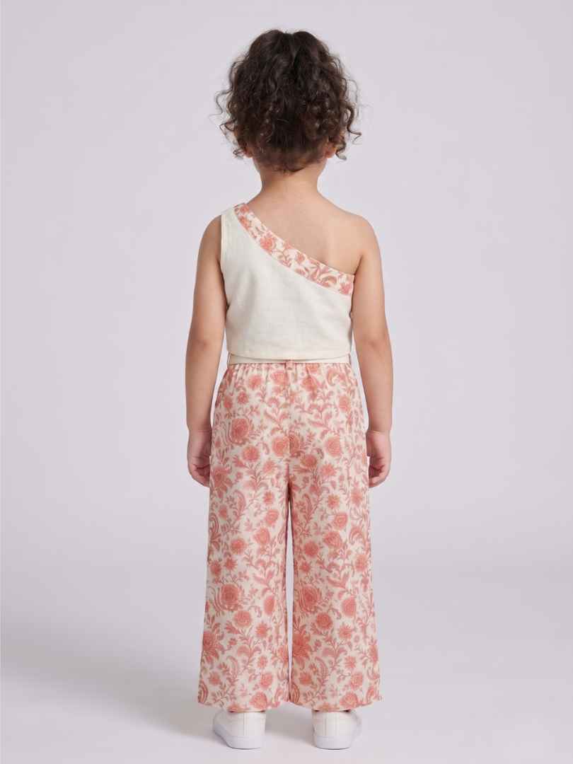 Kevora Peach Blossom One-Shoulder Co-ord Set