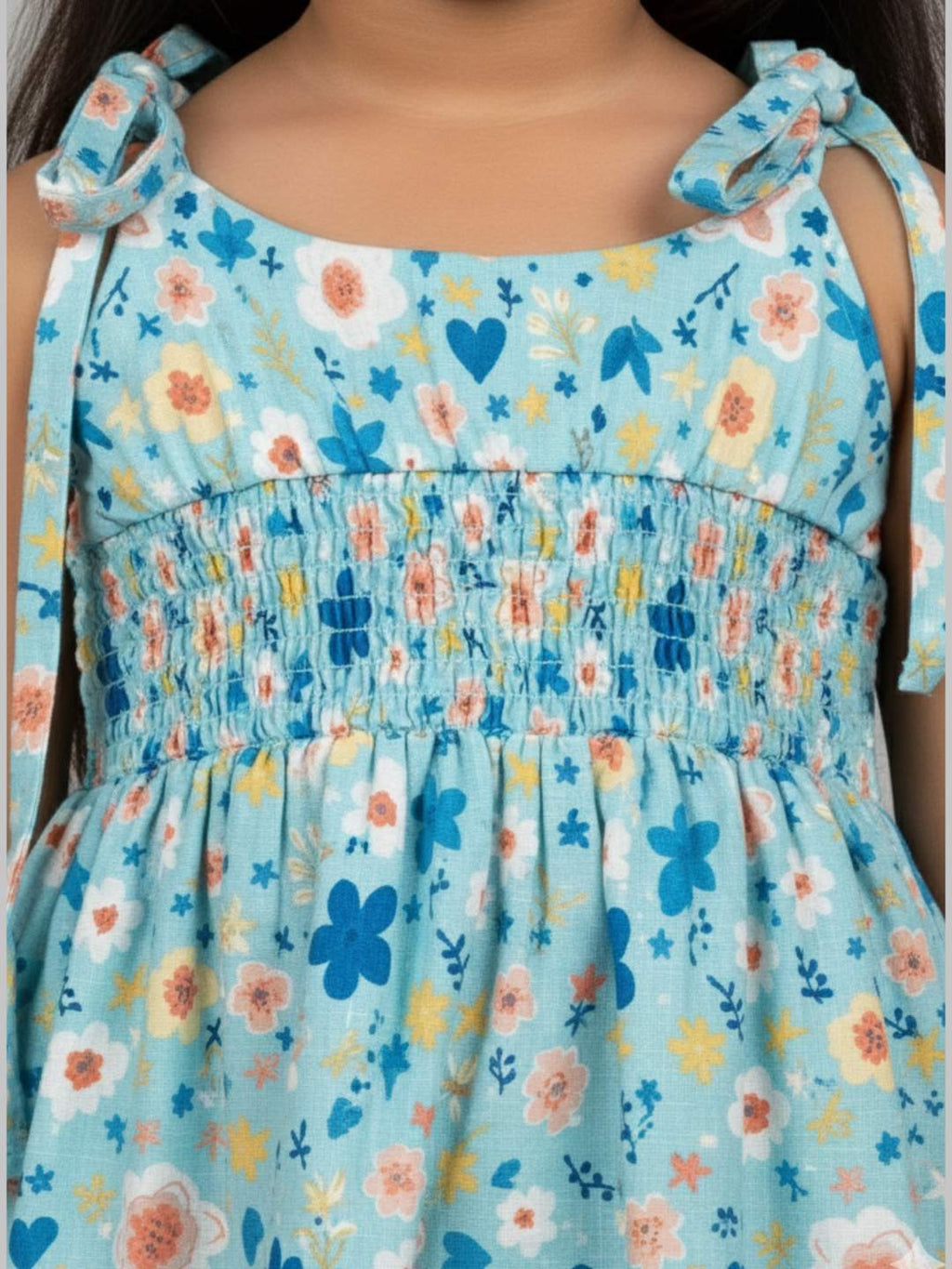 Kevora Apparels Cotton Blend Shoulder Straps Floral Printed Dress