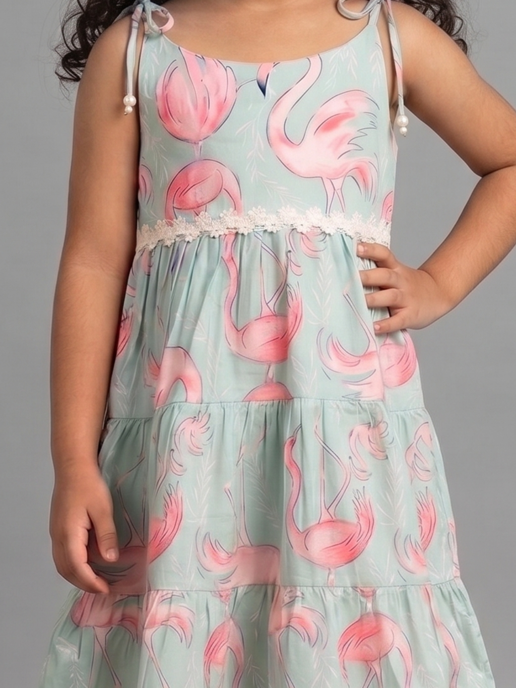 Kevora Flamingo Dream Tiered Dress