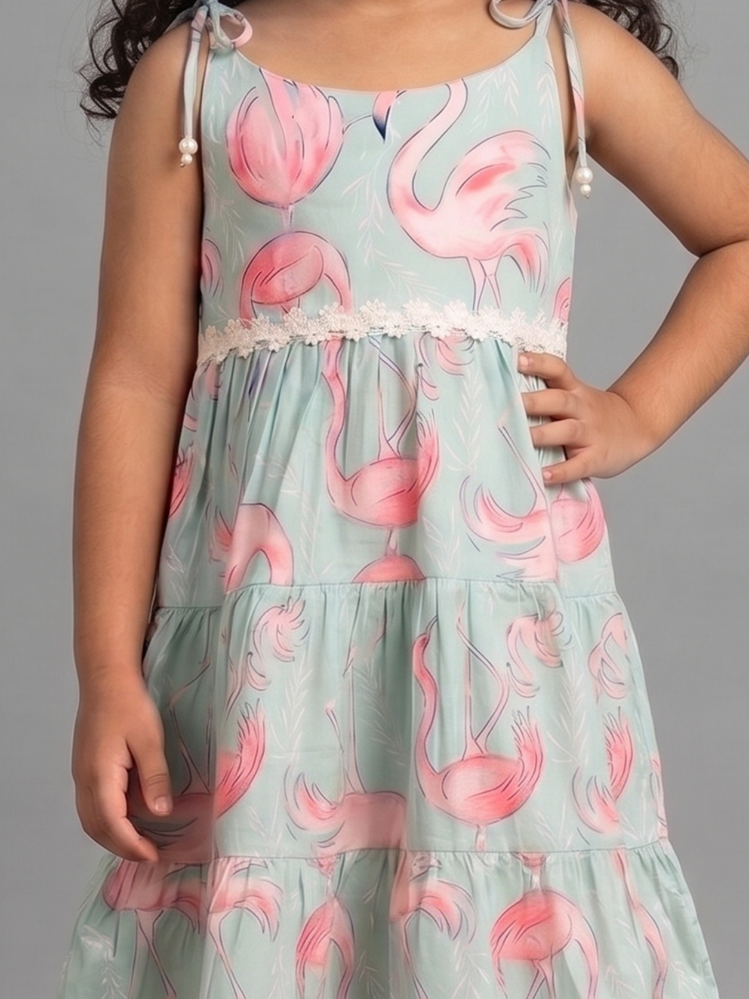 Kevora Flamingo Dream Tiered Dress