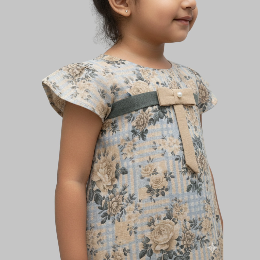 Floral Print Cold-Shoulder A-Line Dress