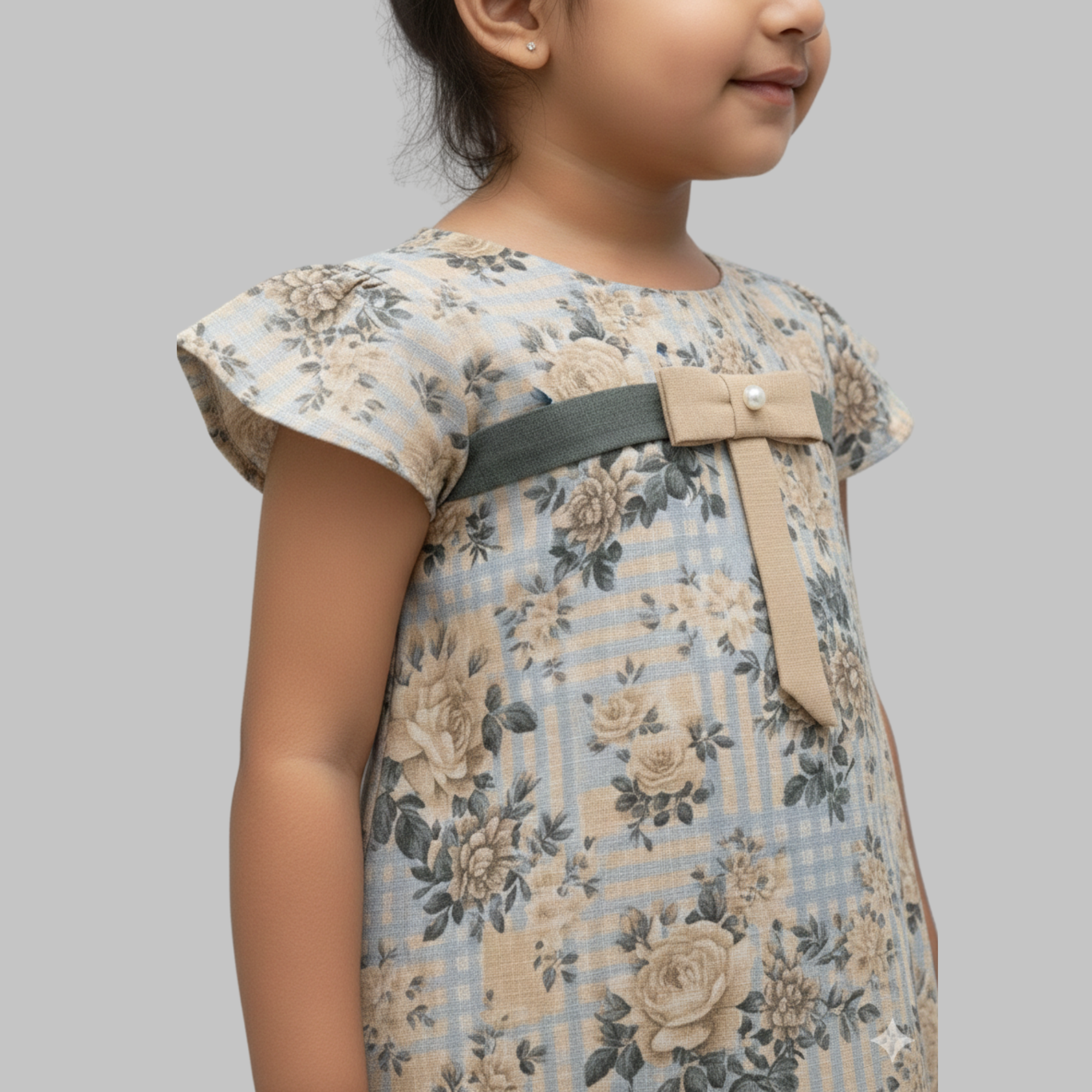 Floral Print Cold-Shoulder A-Line Dress