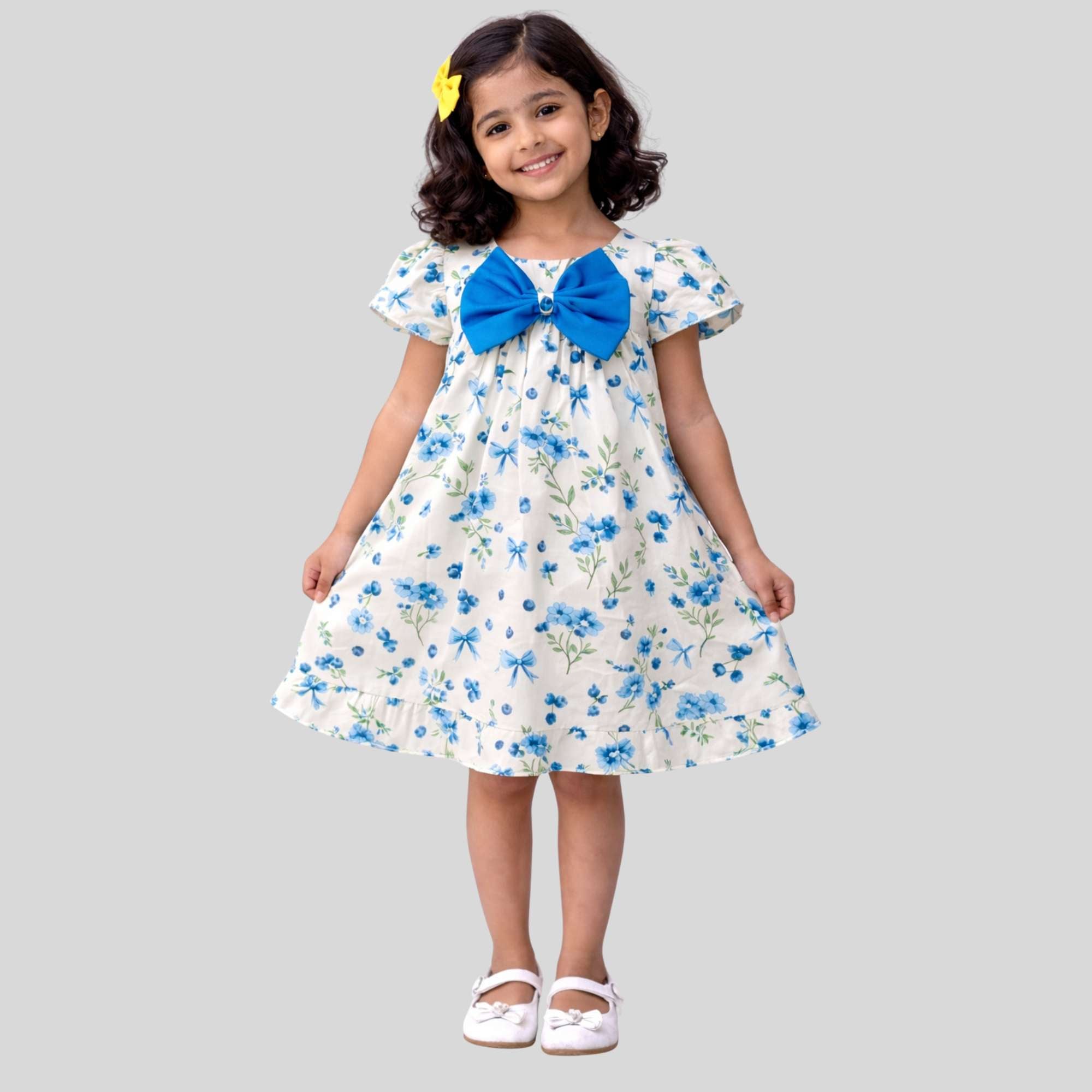 Blue Blossom Bow Party Dress