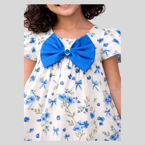Blue Blossom Bow Party Dress