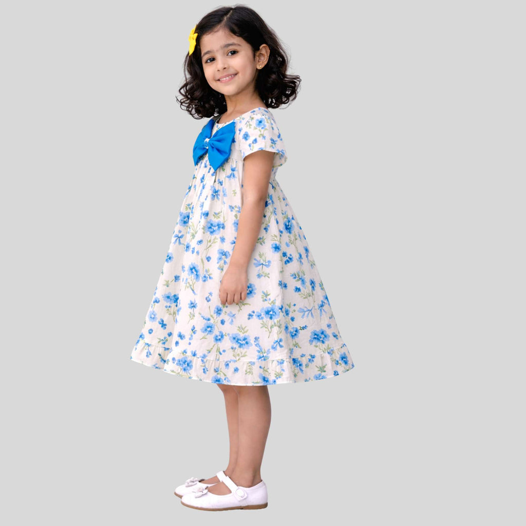 Blue Blossom Bow Party Dress