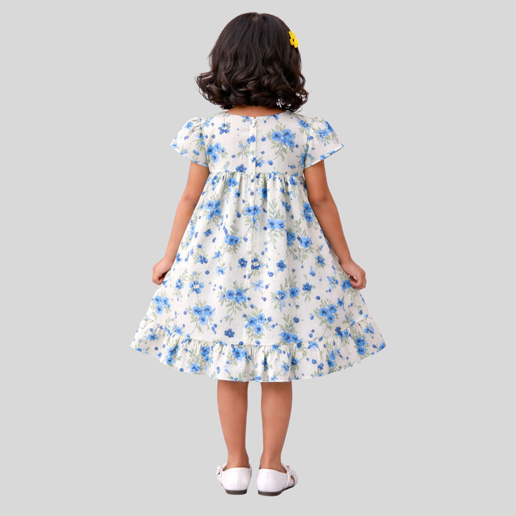 Blue Blossom Bow Party Dress