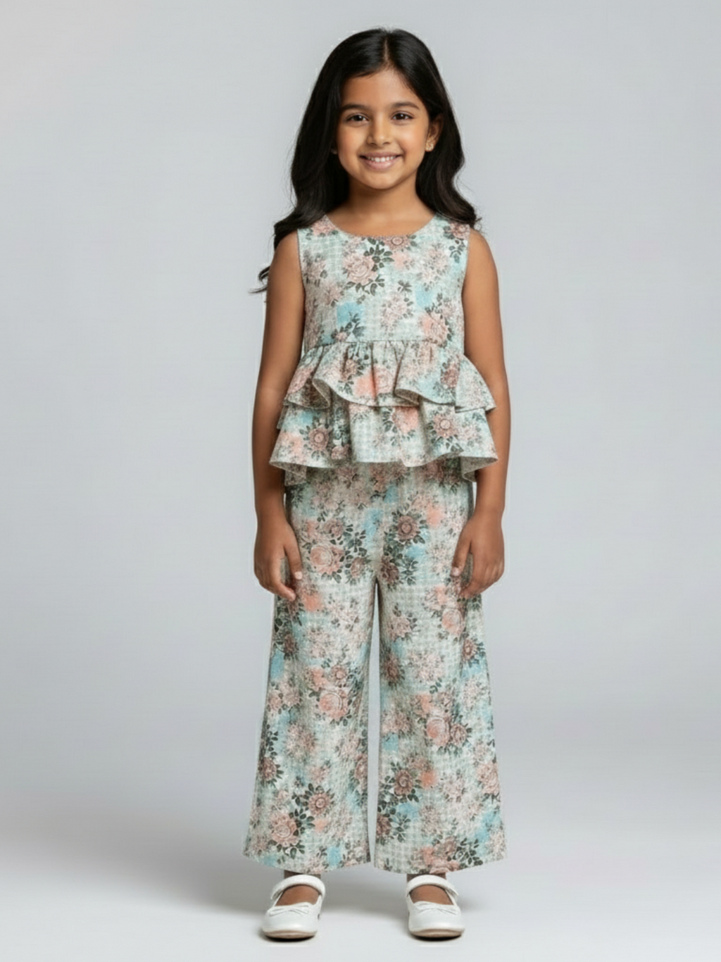 Kevora Blossom Mist Peplum Co-ord Set