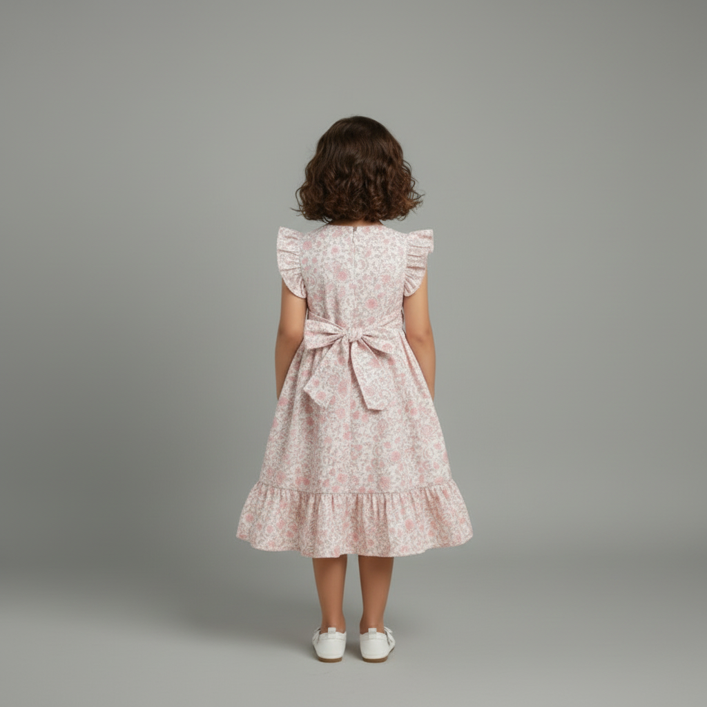 Kevora Blossom Ruffle Midi Dress