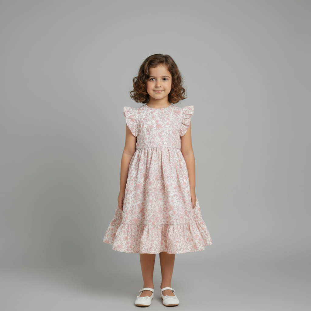 Kevora Blossom Ruffle Midi Dress