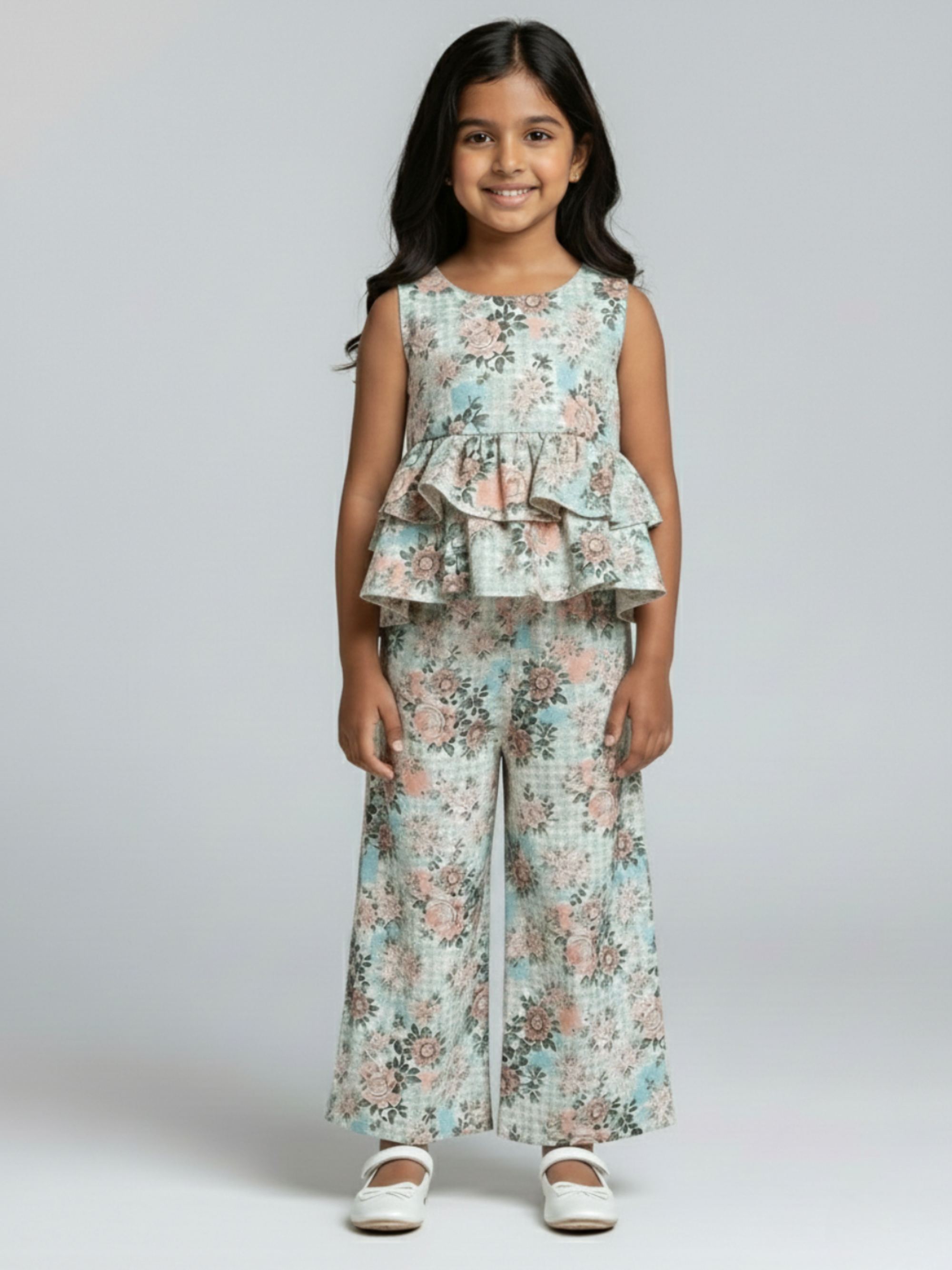 Kevora Blossom Mist Peplum Co-ord Set